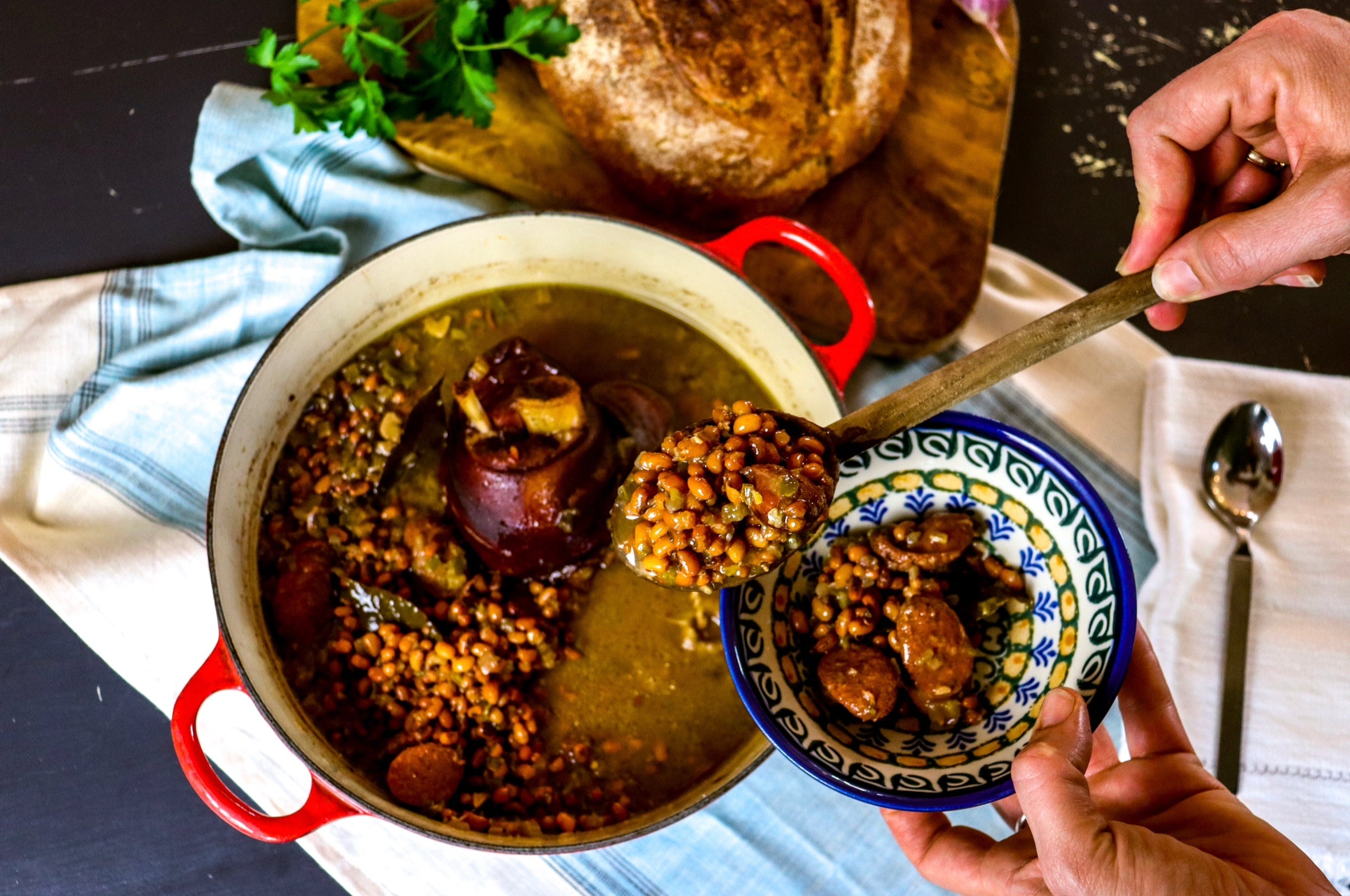 Red Beans, Sausage & Ham Hock Stew