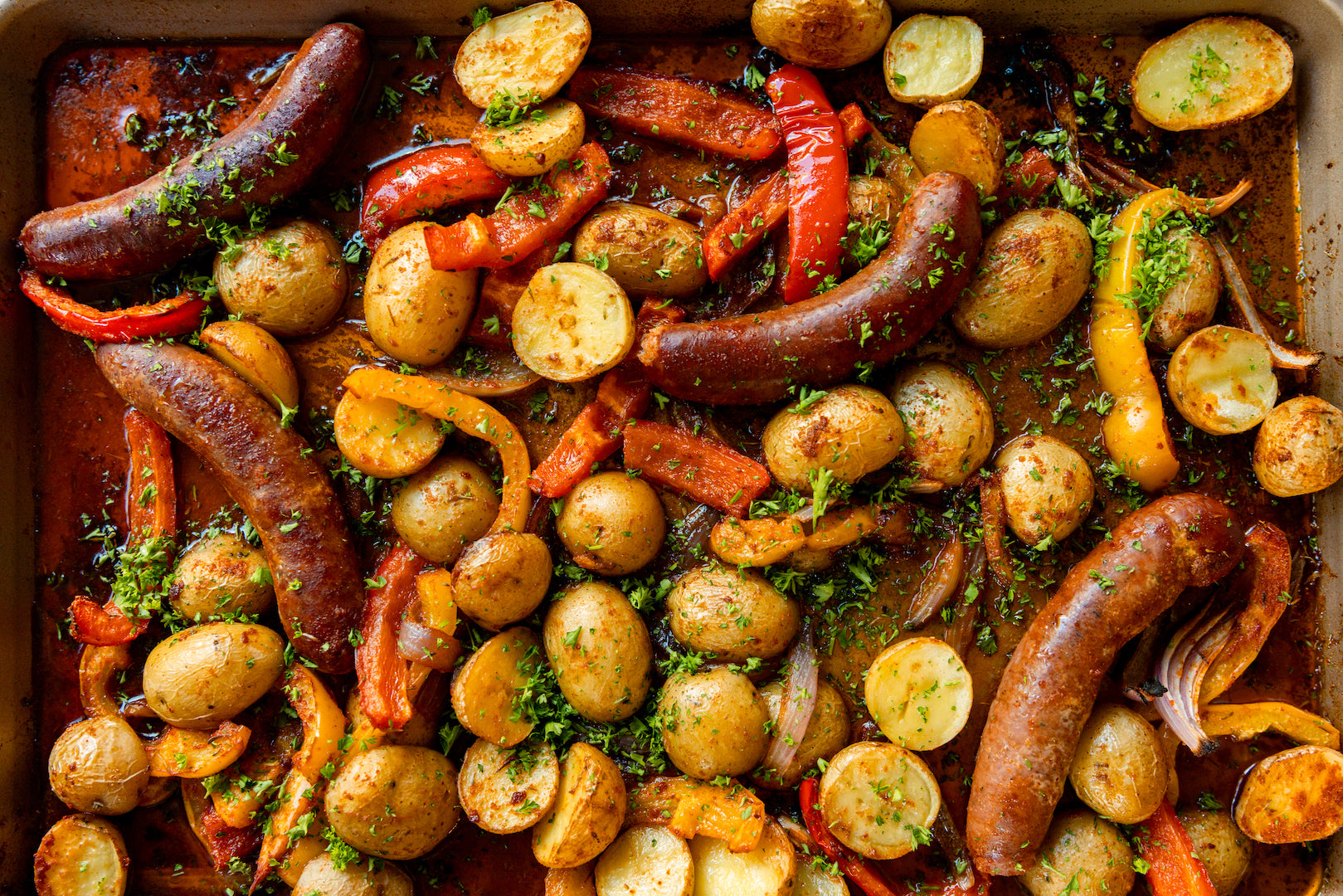 One Pan Smoked Andouille Dinner Bake